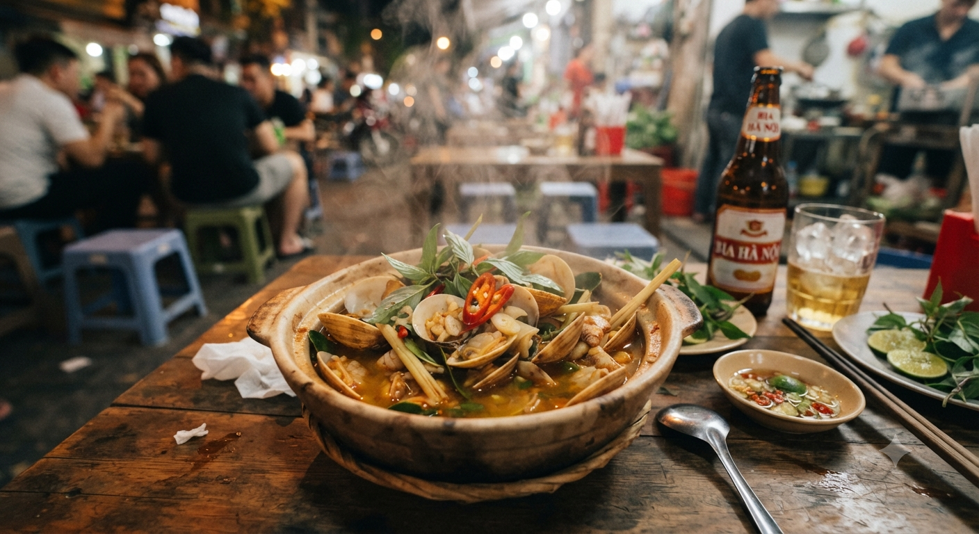 4. Nghêu Hấp Thái – Cay nồng, thơm lừng